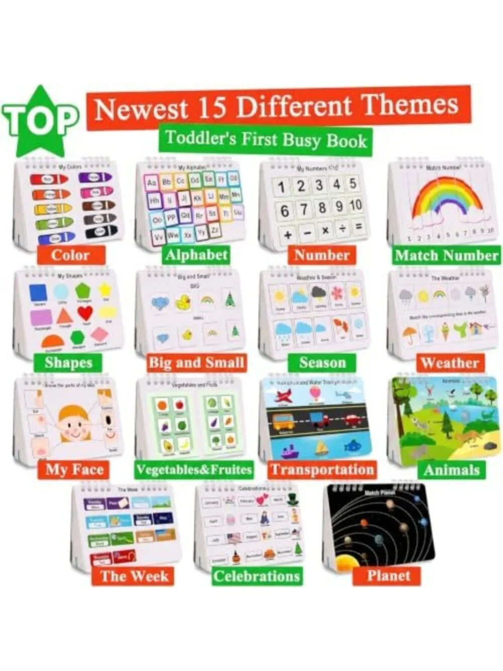 Montessori Busy Book for Toddlers 3-5, 30 Themes, Early Learning & Tracing Fun